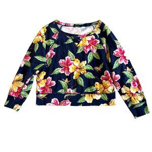 Polo Ralph Lauren Womens Sz Small Floral Print Long Sleeve Cotton Sweatshirt